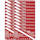 Scuba Visual Cylinder Inspection Sticker Decal Tag Years 2022-2028 (20 Pack)
