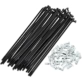 RATCHROLL 1 Set Universal Bicycle Spokes 12G 127mm Length Bike Wheel Spokes Nipple Black Carbon Steel