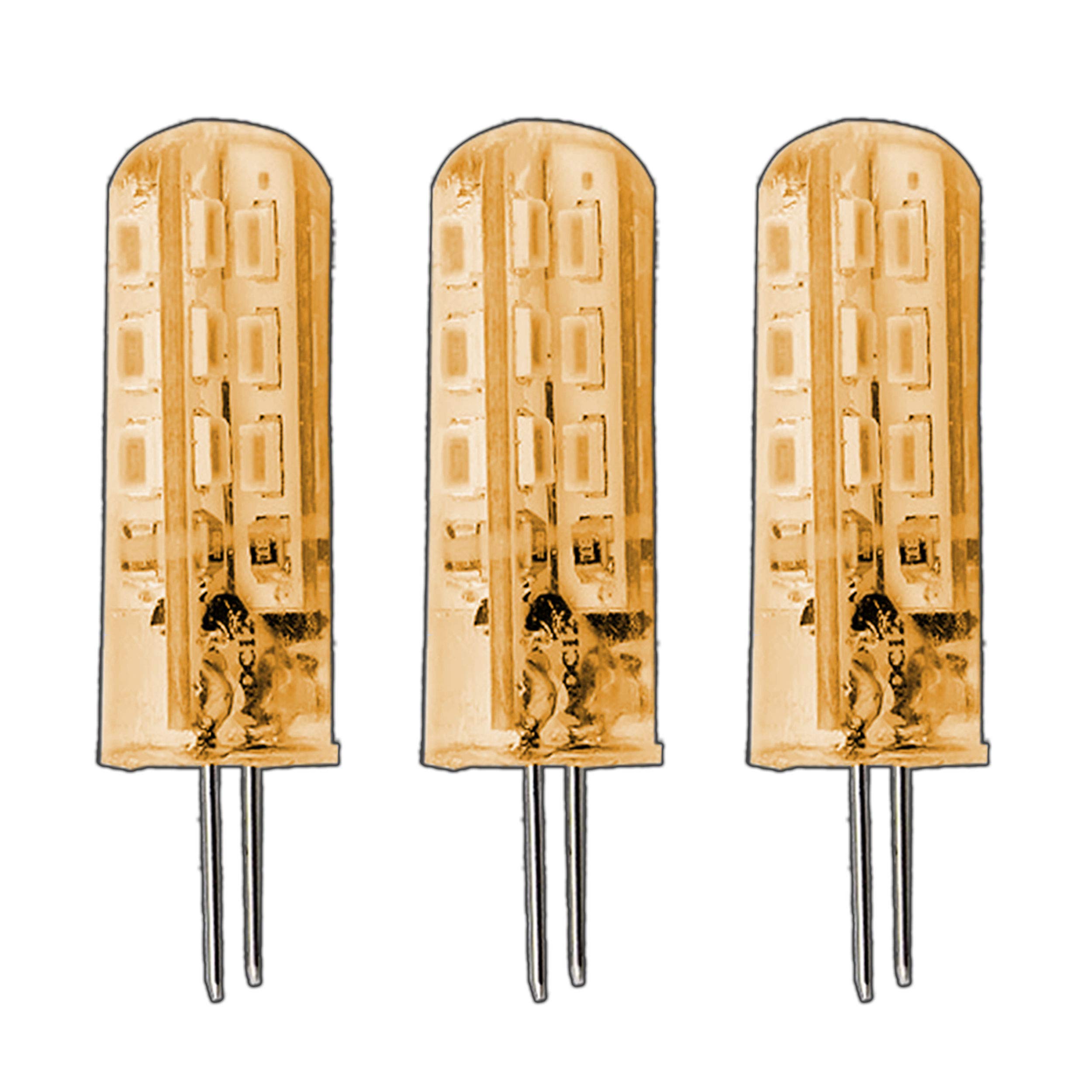 PB-Versand 3 x G4 1.5 Watt LED Lamp Yellow/Yellow Light 12 V DC Dimmable Light Bulb Lamp