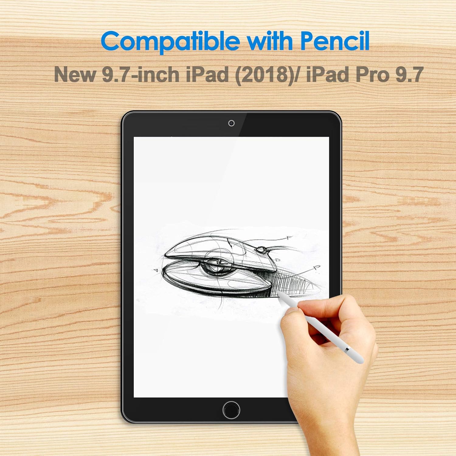 JETech Screen Protector for iPad (9.7-Inch, 2018/2017 Model, 6th/5th Generation), iPad Air 1, iPad Air 2, iPad Pro 9.7-Inch, Tempered Glass Film: Computers & Accessories