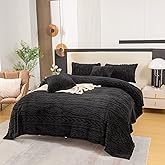 YUSOKI Twin XL Blanket Single Layer,Weight(3.1lb),370GMS-3D Stylish Design for Gift Home Decor (Black,65"x90")