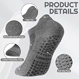 Zuimei 5 Pairs Pilates Yoga Grip Socks Non Slip Anti Slip Women's UK 4-7 Black view 5