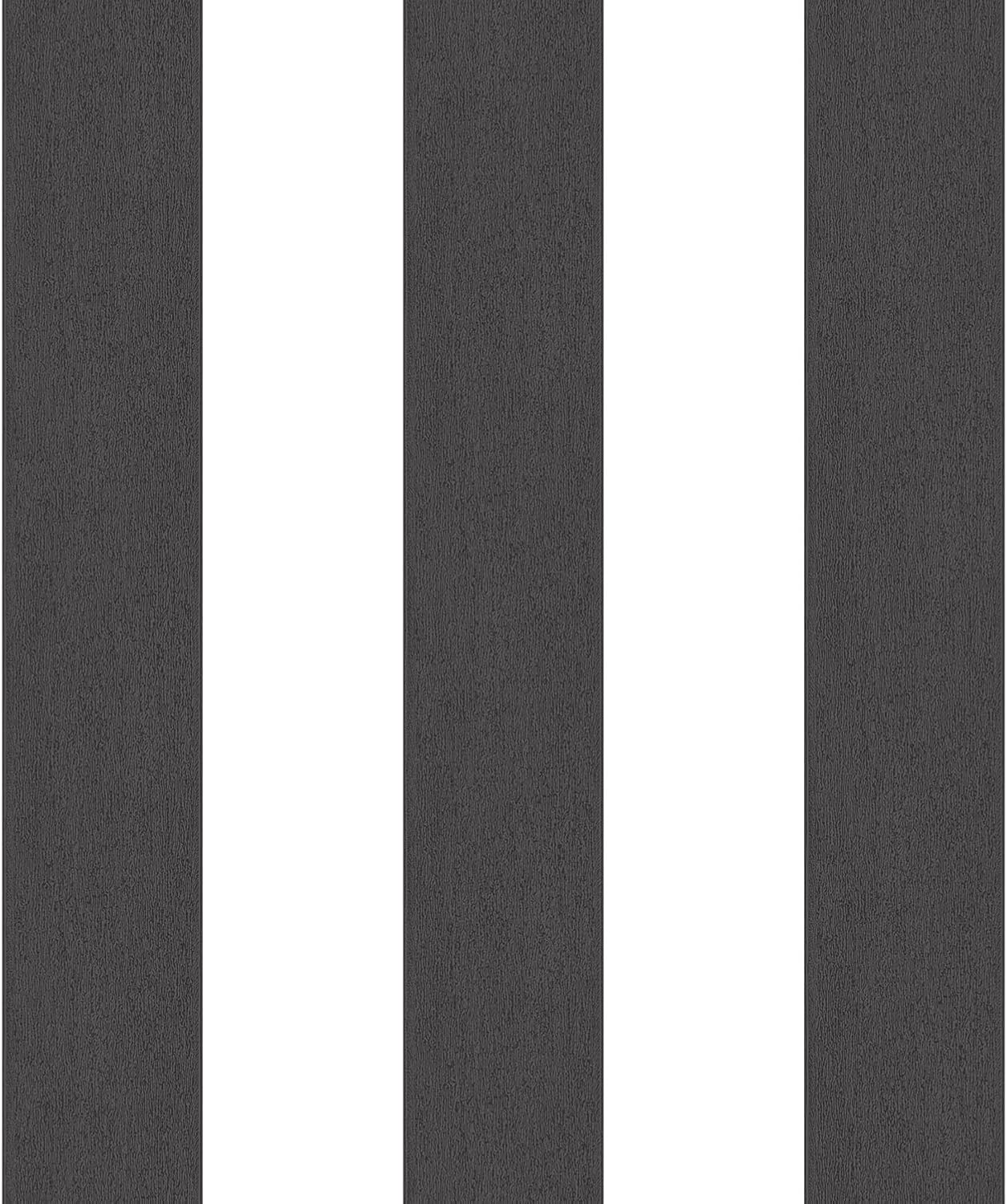 Galerie G67580 Smart Stripes 2, Wide Stripes Design Wallpaper, Black/White, 10m x 53cm