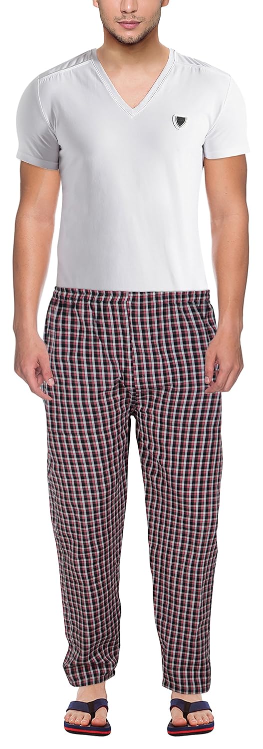 rebizo men's cotton chekered pyjama for daily use (large)