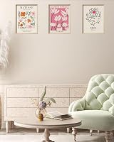 UPWOIGH Framed Wall Art Abstract Henri Matisse 30x40cm Set of 3 Pink Beige view 6