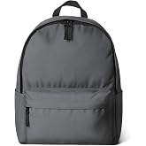 Amazon Basics Classic School Backpack with Multiple Compartments, Sturdy Construction, Adjustable Straps - Grey