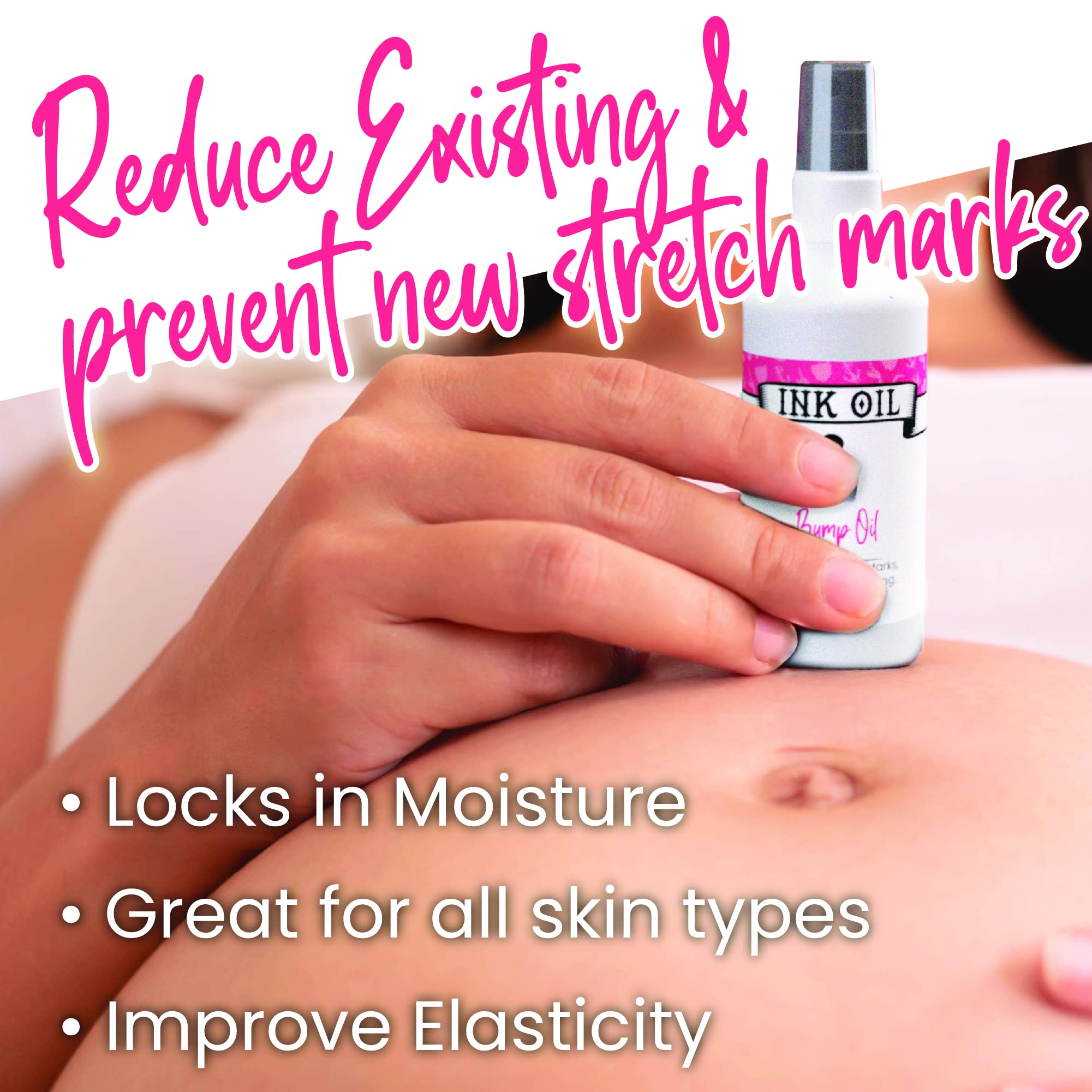 Bump Oil - Ink Oil | Stretch Mark Treatment | Baby Bump Essentials | Scar Removal | Pregnancy Must Haves First Trimester | Maternity Care | Ink - Bio Oil Stretch Marks Pregnancy | Advanced Skincare
