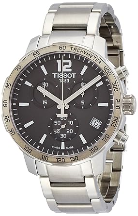 Mens Quickster Black Dial Stainless Steel Watch