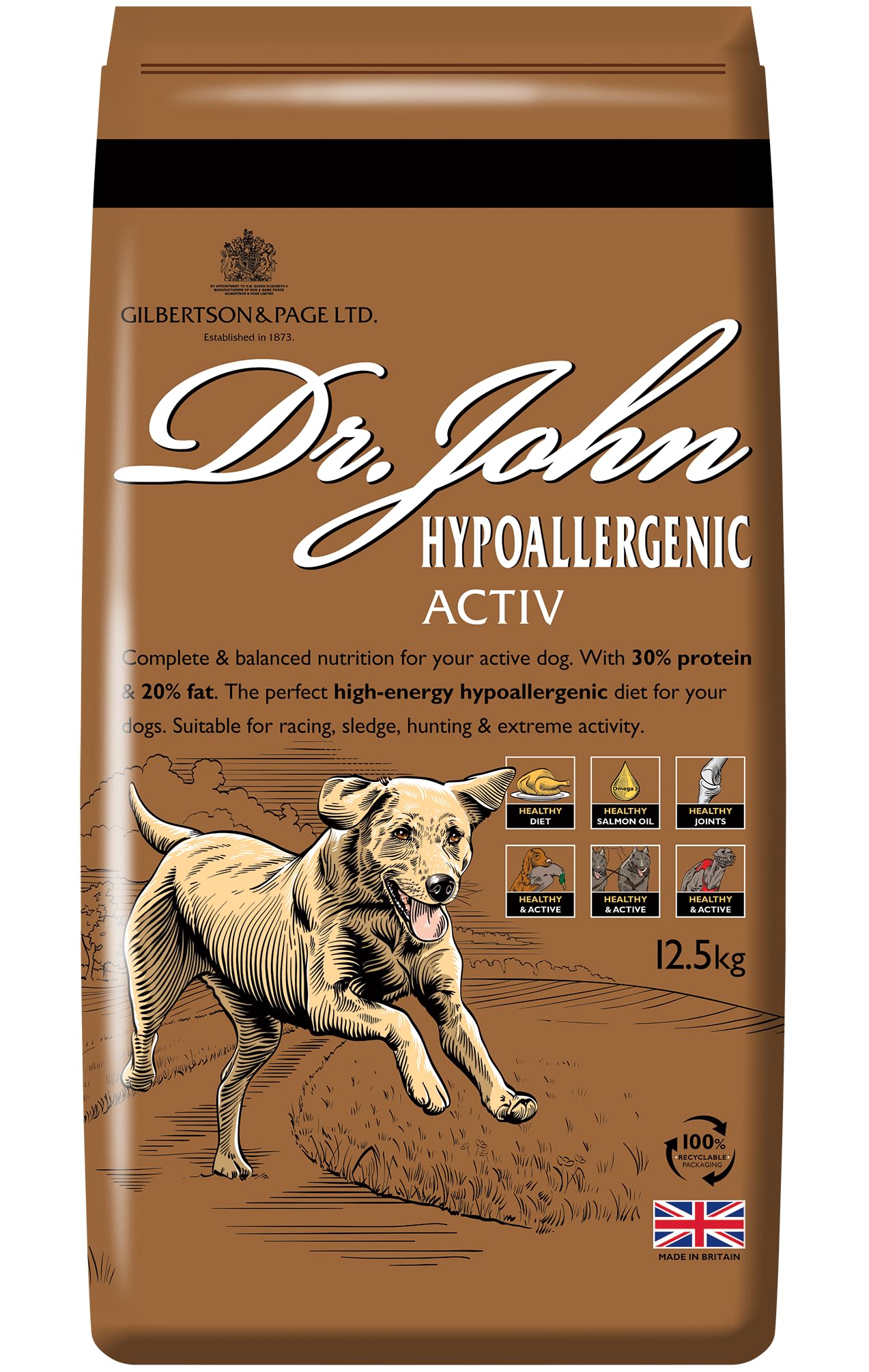 Dr John Gilbertson & Page Wheat-Free Hypoallergenic Lamb with Rice Dry Dog Food - Complete Nutrition for Adult and Senior Dogs with Sensitive Digestion - 4kg Bag