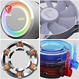 MSI MAG E360 WHITE CPU Liquid Cooler ARGB Dual-Chamber view 4