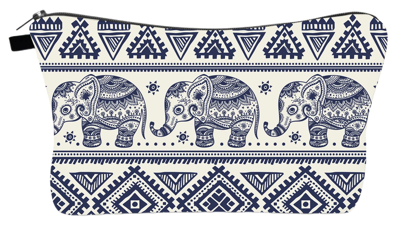 FAVORTALK Polyester Waterproof Makeup Bag-Women Portable Travel Organizer Pouches for Toiletries and Valentines Day Gift Cosmetics Storage Bag with Elephant Pattern -B1155