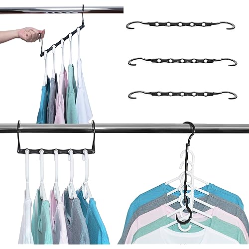 Space Saver Hangers for Smart Closet Organizer (10, Black)