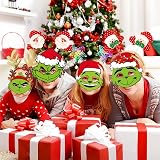 COSORO 12pcs Kids Grinch Paper Masks Christmas Party Bag Fillers Costume Toy view 7