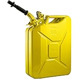 Wavian USA JC0020YVS Authentic NATO Jerry Fuel Can and Spout System Yellow (20 Litre)