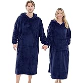 PJGGZ Wearable Blanket Hoodie for Women Men, Fleece Warm Comfy Hooded Sweatshirt with Pockets & Sleeves Cozy Gift for Adult
