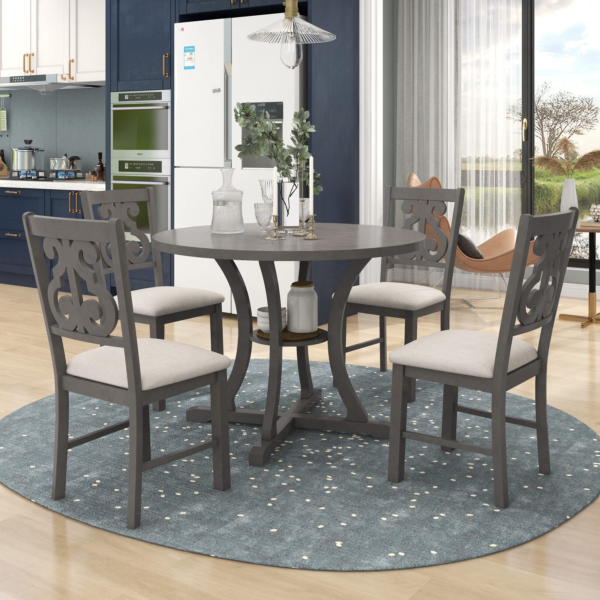 Harper & Bright Designs 5-Piece Round Dining Table