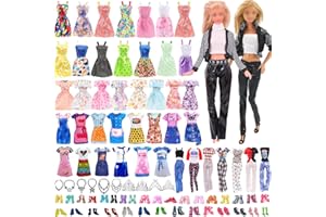 SEKEPINGO 29 Pcs Doll Clothes Outfits Dolls Accessories Sets Including 1 Fashionable Suits 14 Dresses 2 Tops 2 Pants 5 Shoes 5 Jewelry for 11.5Inch Girl Doll