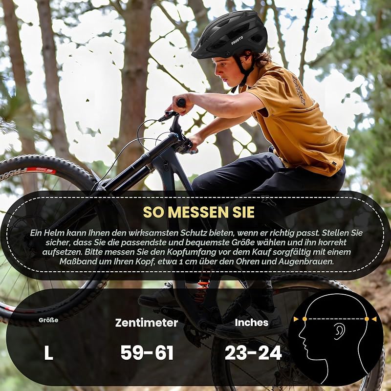 MTB Fahrradhelm mit abnehmbarem Schirm, Leicht Fuer Herren