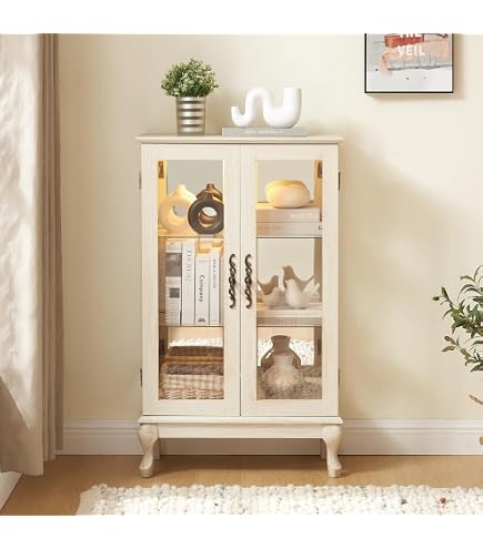 Amazon.com: CQSXDA Vintage Lighted Curio Storage Cabinet with