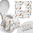 Toilet Seat Covers Disposable - 20 Pack - Waterproof, Ideal for Kids and Adults – Extra Large, Individually Wrapped for Travel, Toddlers Potty Training in Public Restrooms (Easter Bunny, 20)