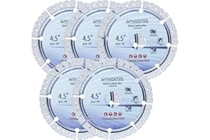 ANTENGDATOOL 4-1/2 Inch Diamond Cut Off Wheel for Metal, 4.5" Angle Grinder Cutting Grinding Disc on Cast Iron Steel Rebar Carbide Stainless Saw Blades 7/8“ Arbor(5PCS)