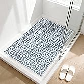 Shower Mat Non Slip - Quick Drying Anti Slip Shower Mats for Inside Shower, Soft PVC Loofah Foot Scrubber Mat, Extra Large Bath Mat for Shower, Tub, Bathroom, Floor, Kitchen, Home, Pool, Hotel