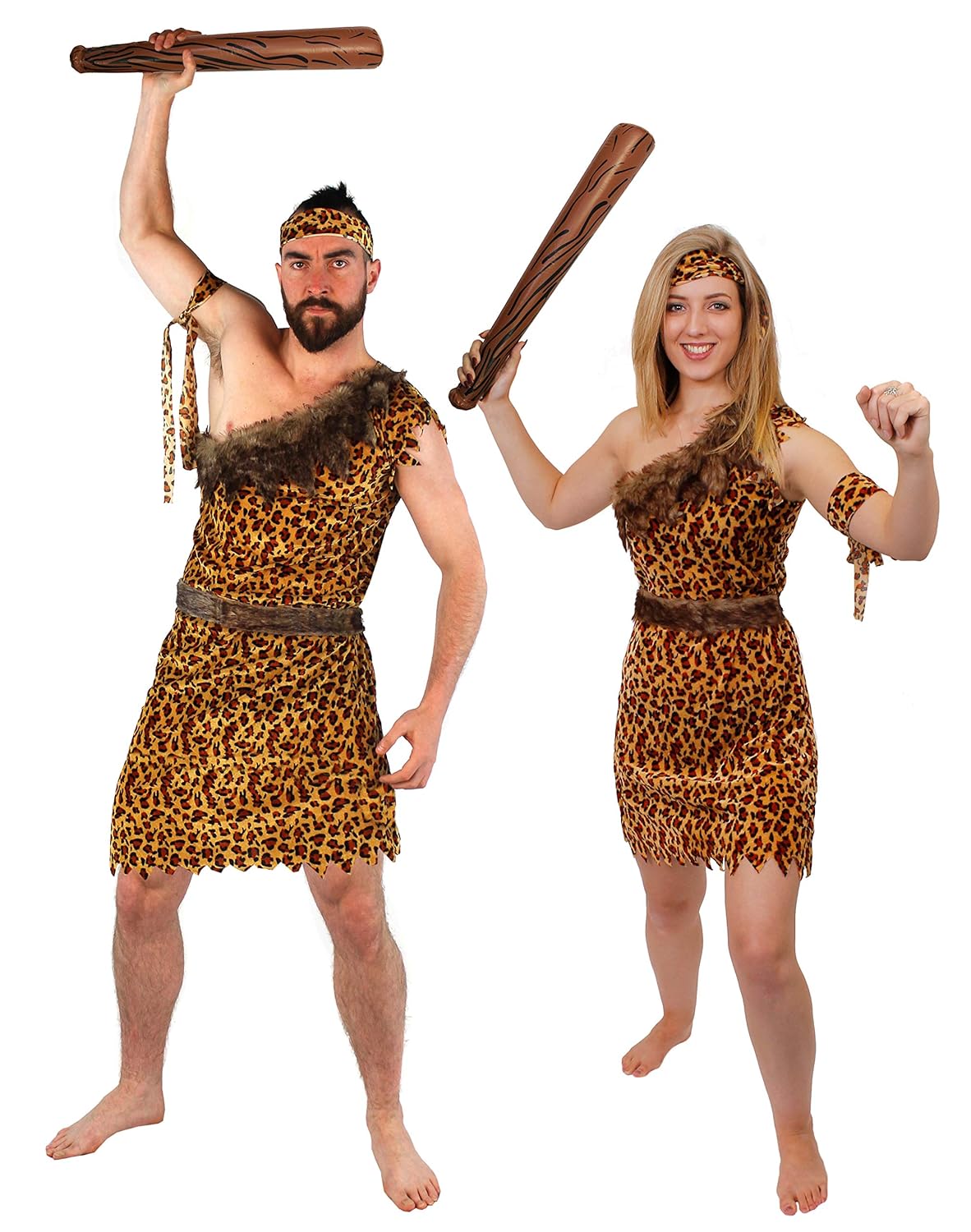 Partner costume for two cave family costume leopard