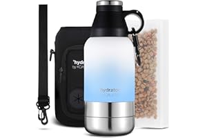 KOALA PAL 32oz Portable Dog Water Bottle w/Bottle Sleeve, Strap + Dog Bowls - Dog Travel Water Bottle + Travel Dog Bowls, Dog Water Bowl Dispenser, Dog Travel Bowl, Travel Accessories for Dogs