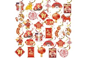 CEIBA TREE Happy Lunar Chinese New Year Decorations Hanging Swirls 2024 Year of The Dragon Party Ceiling Swirl Decor Supplies for Home Office