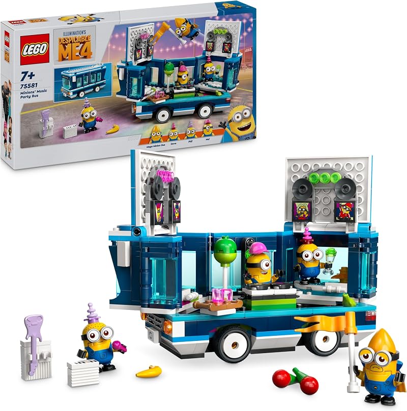 LEGO Despicable Me Minions Music Party Bus 75581 with Phil Mel Dave Gus Figures