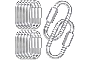 HIGH-PQ 30-Pack M10 Quick Links Screw, 4Inch Threaded Quick Chain Link Connectors, 3/8” Heavy Duty Locking Carabiners, 2000 LBS Capacity Anti-Rust Chain Hooks for Towing, Swings, Shade Sails and Bird Toys