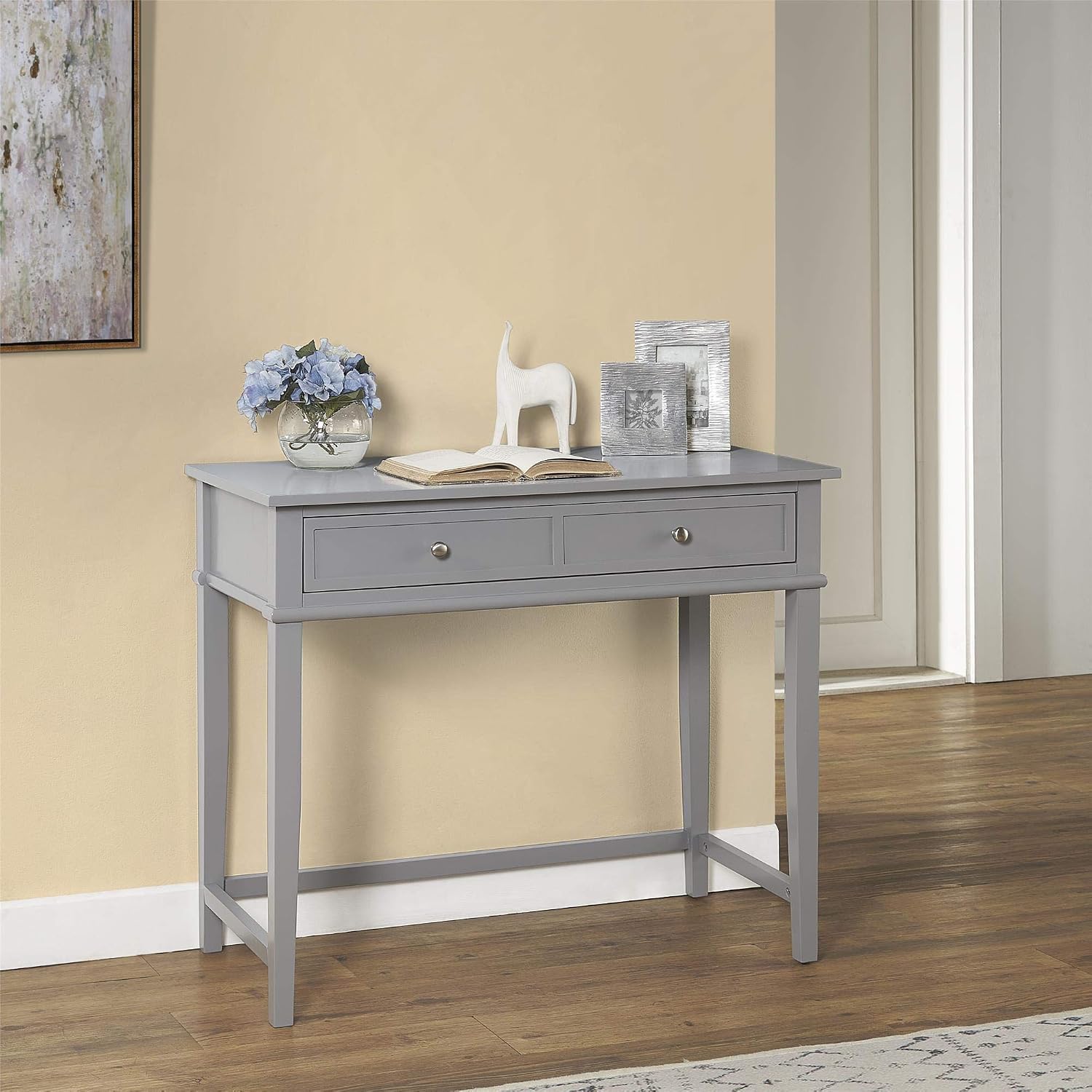 Ameriwood Home Desk, MDF, Grey, (H) 77 x (W) 91 x (D) 46 cm