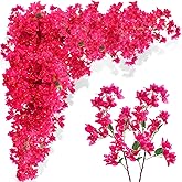 Yuxung 16 Pack Artificial Bougainvillea Floral 38" Silk Long Stem Bougainvillea Plants Hanging Table Centerpiece for Home Wedding Indoor Outdoor Decorations (Rose Red)