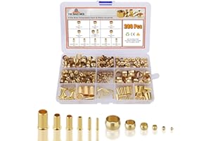 HASAOMOI 280PCS Compression Fittings Assortment kit - 6 Sizes (1/4", 3/8", 5/16", 1/2", 3/16",1/8") of Brass Compression Sleeve Ferrule & Insert, Connect for Air, Water, Fuel, Oil and Inert Gases