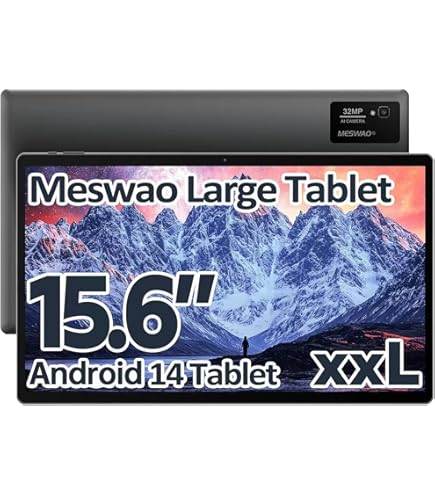 Amazon.com : MESWAO 15.6 Inch Android 14 Tablet, 2025 Large Tablet