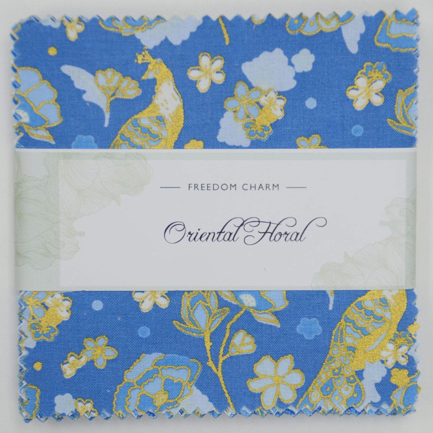 SEWCRAFTE Charm Pack for Quilting 100% Cotton Material Pre-Cuts Fabric Square Pieces Birds & Butterflies for Sewing, Patchwork, Craft - 5 Inch (40 Squares)