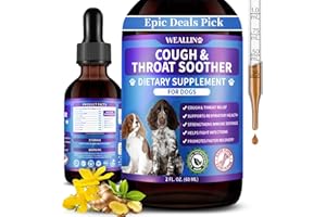 WEALLIN Dog Cough Treatment Support for Dogs - Dog Cough Care Natural Solution for Cough Natural Dog Cough Supplement Herbal Drops Support for All Breeds - 60 ml/2 Fl Oz