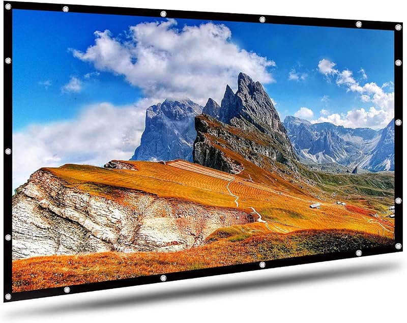AYAOQIANG 120 Inch Portable Projector Screen 16:9 HD 4K for Indoor/Outdoor