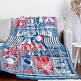 DDZBLAN Baseball Gifts for Los Angeles Fans, Gifts for Men Women Baseball Lovers, Sport Style Throw Blanket, Team Color Flannel Blanket 60"x50"