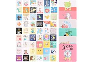 ibasenice 60pcs Cute Encouragement Note Cards Writable Boys and Girls Lunch Box Notes Mini Inspirational