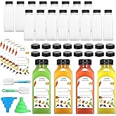 HEWASME 30Pcs 12 Oz Plastic Juice Bottles with Caps,Clear Reusable Water Bottle & Tamper Proof Lids,Juice Containers,Juicing Bottles for Fruit Juice,Smoothies,Coffee - Food Grade & Travel Bottle