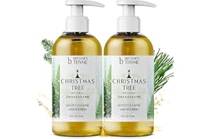 Brittanie's Thyme Christmas Tree All-Natural Olive Oil Liquid Hand Soap | Gluten Free, Vegan, No Parabens, Sulfates or Additives | Cruelty & Fragrance Free (12 Fluid Ounce Pack of 2)