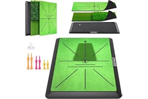JSPOTIB Golf Mat, Practice Outdoor Indoor for Training Chipping Show Swing Path, Hitting Turf Mat with Rubber Backing,Golf Accessories,Gifts for Men/Dad/Husband