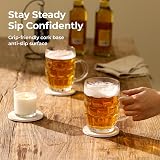 LIFVER Coasters for Drinks Absorbent 6 Pcs Marble Style Cork Backing view 4