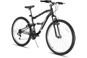 HH HILAND Hiland Full Suspension Mens Mountain Bike, 18 Speed, 26 Inch Wheel, Dual V Brake Bike for Men Womens Adult Bicycle