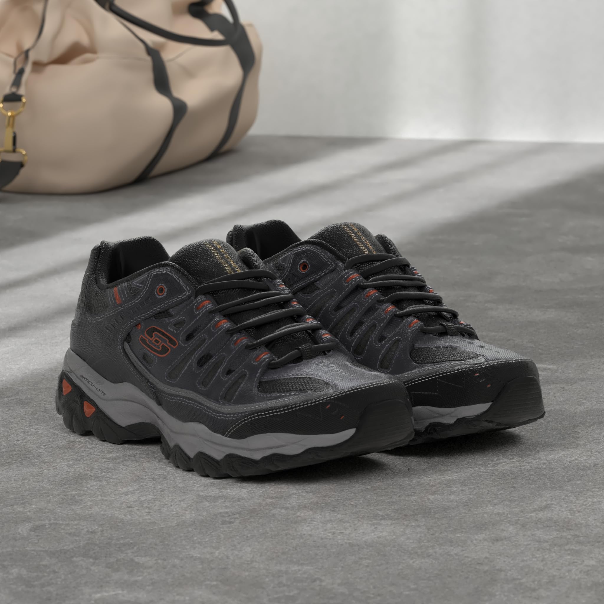 Skechers mens Afterburn M. Fit fashion sneakers, Charcoal, 10.5 X-Wide US - Image 2