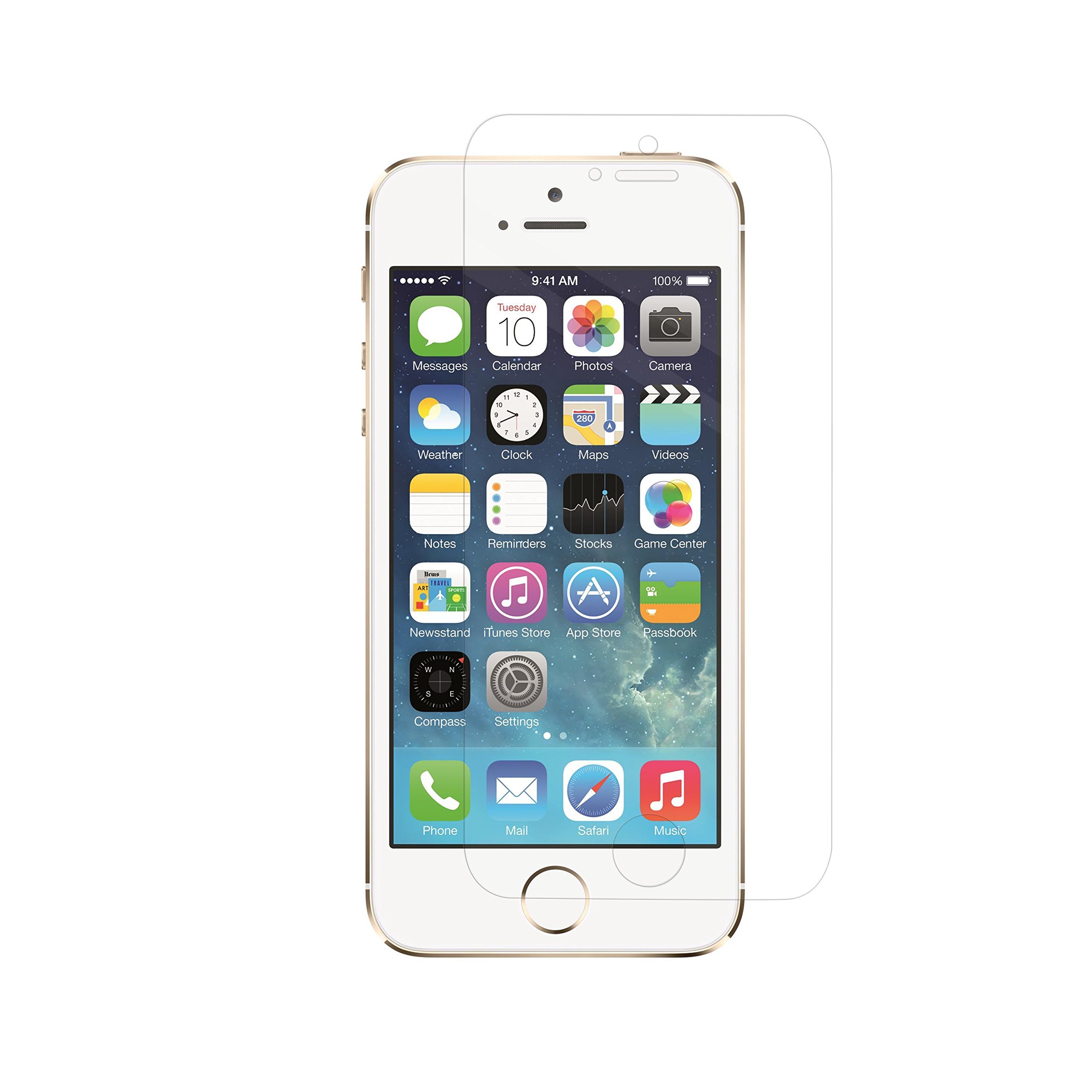 simplecase Tempered Glass Suitable for Apple iPhone 5 / iPhone 5s, Premium Screen Protector, Protection with Extra Hardness 9H, Case Friendly, Real Glass/Laminated Glass/Tempered Glass Film,