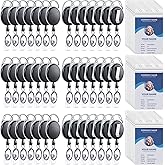 Laumoi 60 Pack Heavy Duty Retractable Badge Holder Reel with Belt Clip Keyring and Waterproof Vertical ID Card Holders for ID Name Card Keychain Badge, Black