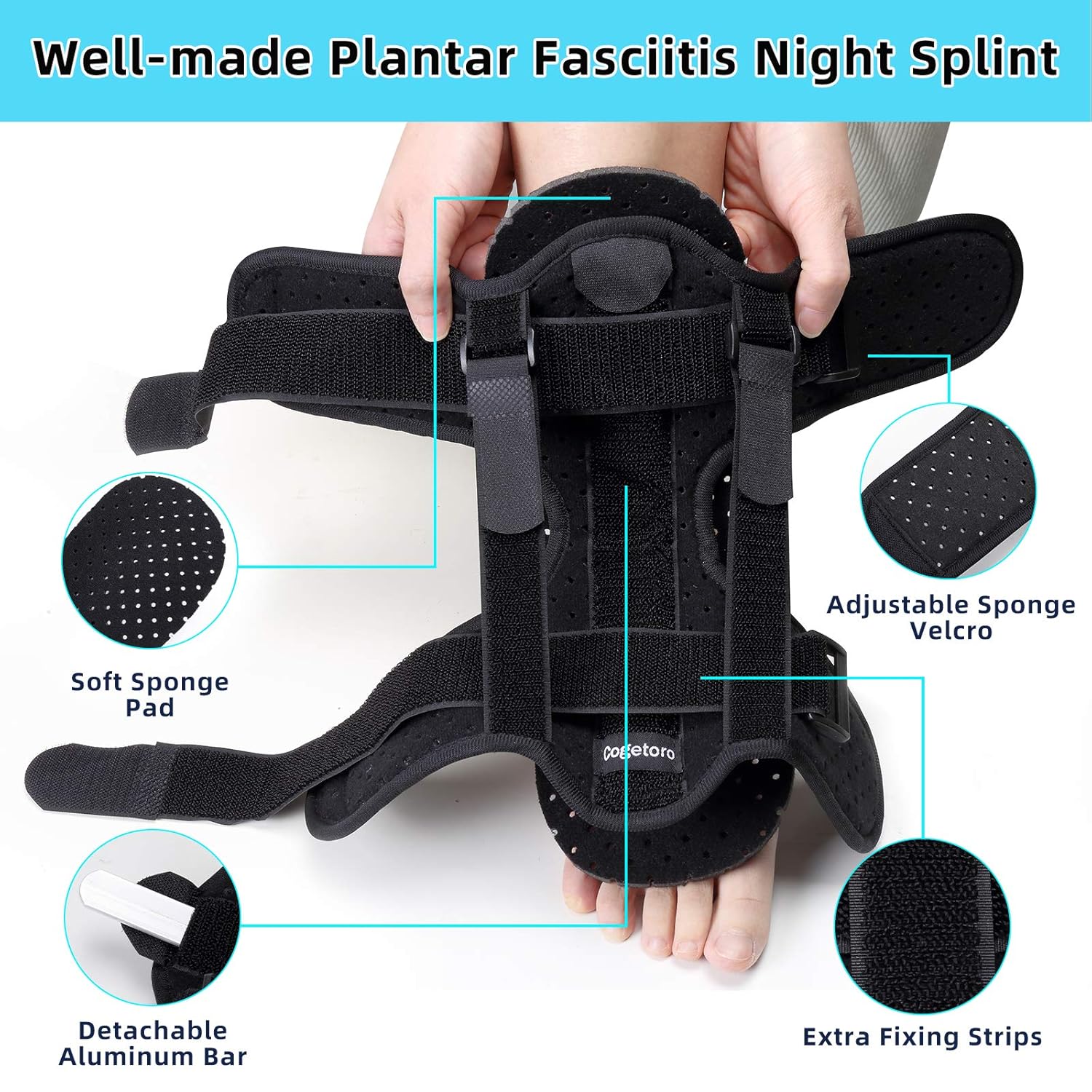 2021 New Upgraded Plantar Fasciitis Splint Night, Plantar Fasciitis Support, Ankle Brace Foot Brace, Foot Drop, Achilles tendoniti Black: Industrial & Scientific