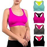 Alyce Ives Intimates Womens Sports Bra, Pack of 4| Wireless Workout Bras for Women |Padded Sports/Gym/Exercise Bras